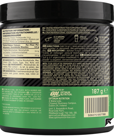 Optimum Nutrition Micronised Creatine Powder - 187 g